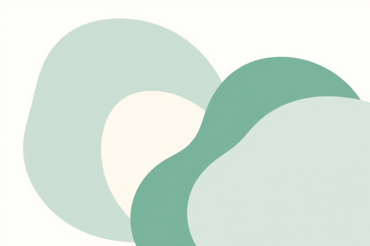 Soft calming overlapping shapes representing sensory-friendly support